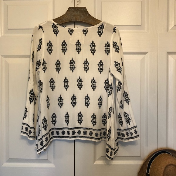 NWOT Harlow White/black Boho tunic XS - Picture 5 of 6